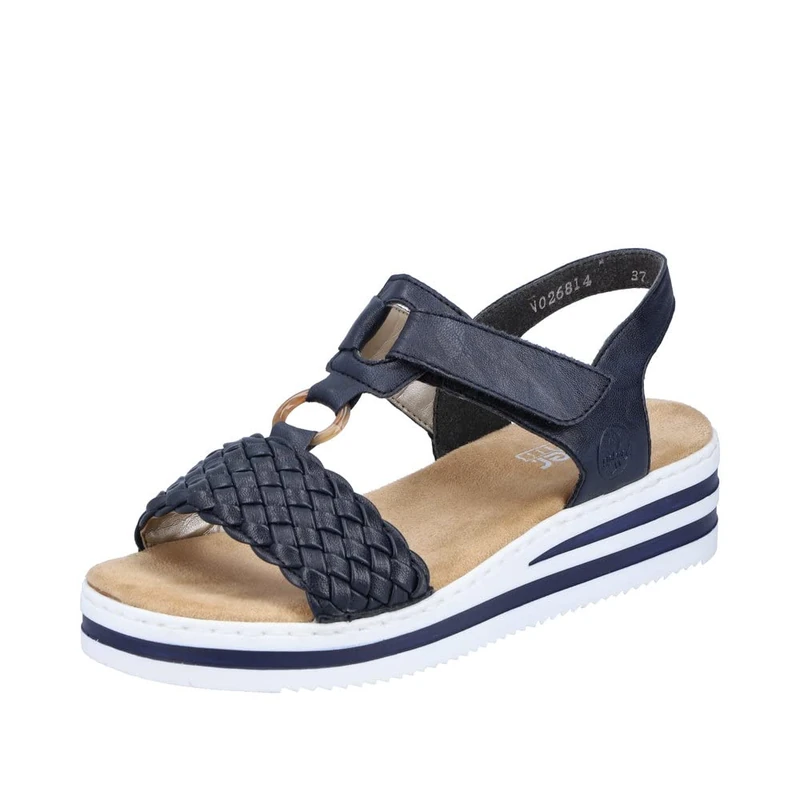 Rieker V0268, Open Toe Sandals, Blau,