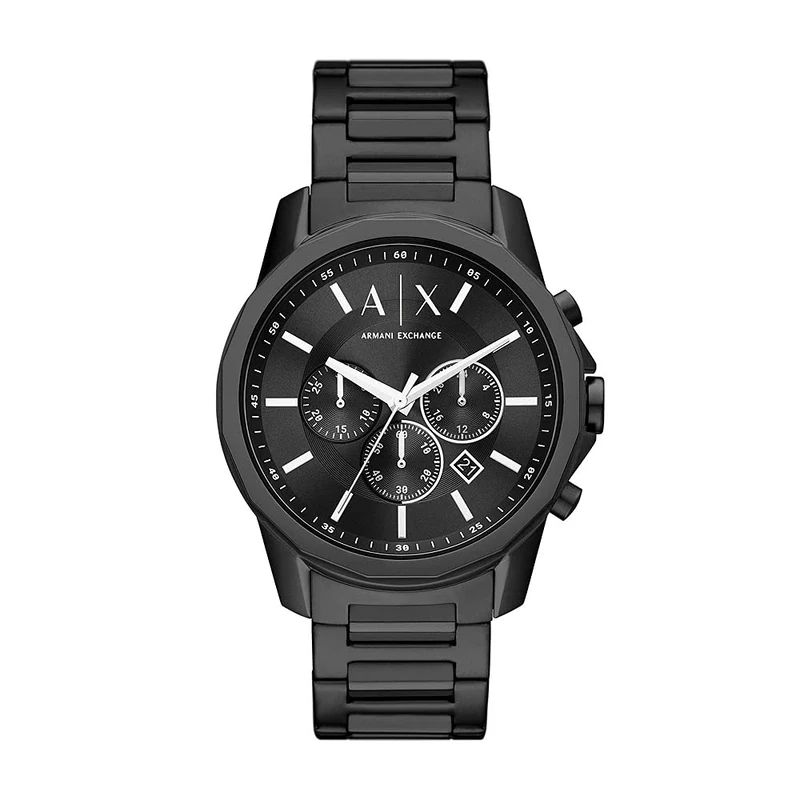 Armani Exchange Watch For Men, Chronograph Movement and 44mm Case Size with Stainless steel, Leather or Silicone strap