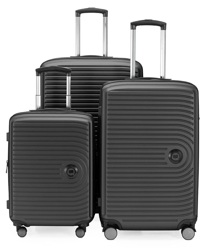 HAUPTSTADTKOFFER Mitte - Set of 3 Suitcases - Hand Luggage Suitcase 55 cm, Medium Suitcase 68 cm + Large Travel Suitcase 77 cm, Hard Shell ABS, TSA, Graphites