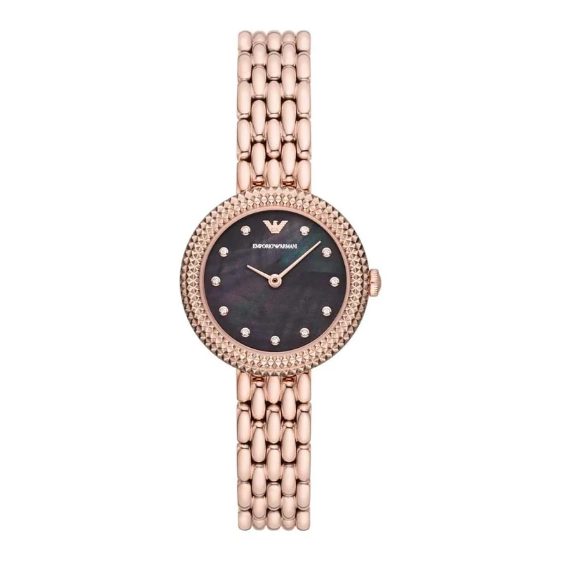 Emporio Armani Watch for Women, Two Hand Movement, 30 mm Rose Gold Stainless Steel Case with a Stainless Steel Strap, AR11432