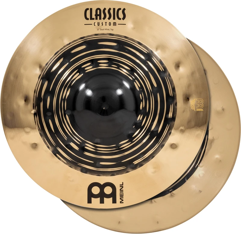 Meinl Cymbals Classics Custom Dual Hihat Cymbal 15 inch (Video) for Drumkit (38,10cm) B12 Bronze, Dark Finish and Brilliant Finish - Made in Germany (CC15DUH)