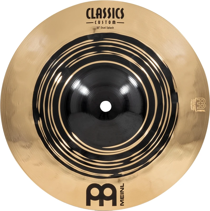 Meinl Cymbals Classics Custom Dual Splash Cymbal 10 inch (Video) for Drumkit (25,40cm) B12 Bronze, Dark Finish and Brilliant Finish - Made in Germany (CC10DUS)