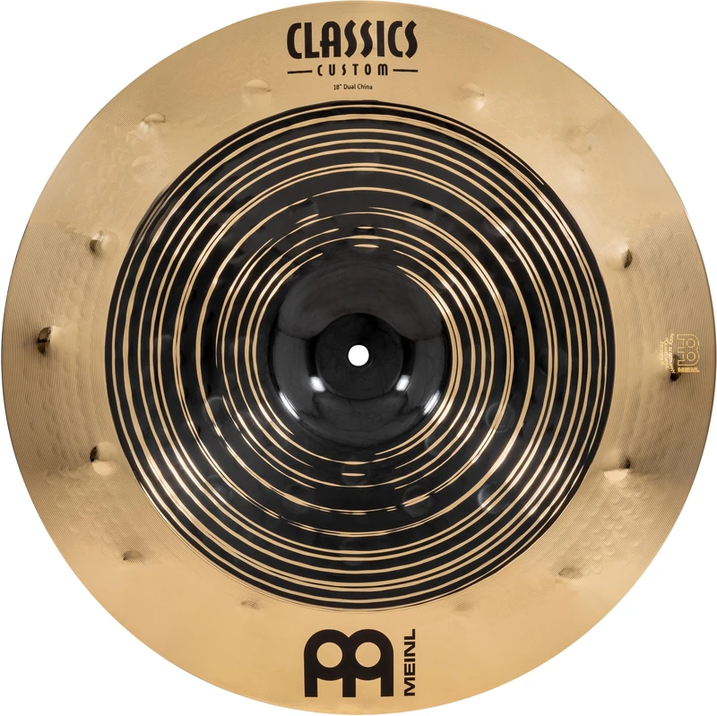 Meinl Cymbals Classics Custom Dual China Cymbal 18 inch (Video) for Drumkit (45,72cm) B12 Bronze, Dark Finish and Brilliant Finish - Made in Germany (CC18DUCH)