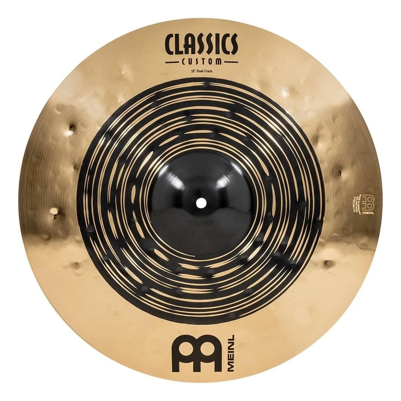 Meinl Cymbals Classics Custom Dual Crash Cymbal 18 inch (Video) for Drumkit (45,72cm) B12 Bronze, Dark Finish and Brilliant Finish - Made in Germany (CC18DUC)