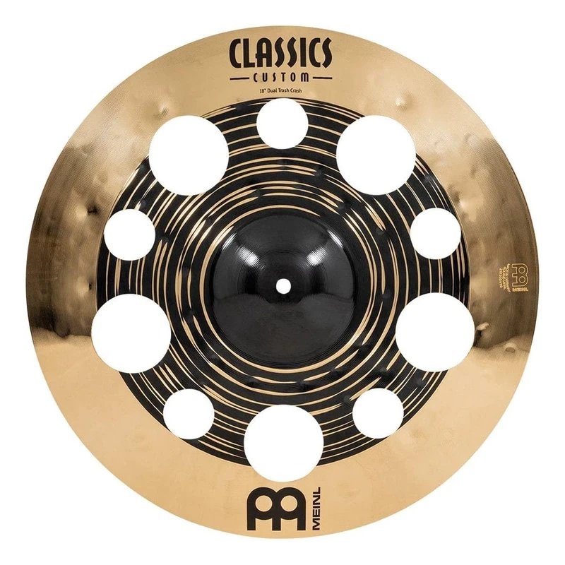 Meinl Cymbals Classics Custom Dual Trash Crash Cymbal 18 inch (Video) for Drumkit (45,72cm) B12 Bronze, Dark Finish and Brilliant Finish - Made in Germany (CC18DUTRC)