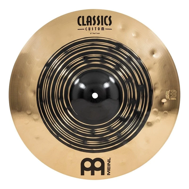 Meinl Cymbals Classics Custom Dual Crash Cymbal 16 inch (Video) for Drumkit (40,64cm) B12 Bronze, Dark Finish and Brilliant Finish - Made in Germany (CC16DUC)