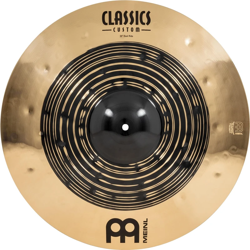 Meinl Cymbals Classics Custom Dual Ride Cymbal 20 inch (Video) for Drumkit (50,80cm) B12 Bronze, Dark Finish and Brilliant Finish - Made in Germany (CC20DUR)