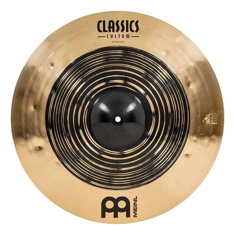 Meinl Cymbals Classics Custom Dual Crash Cymbal 20 inch (Video) for Drumkit (50,80cm) B12 Bronze, Dark Finish and Brilliant Finish - Made in Germany (CC20DUC)
