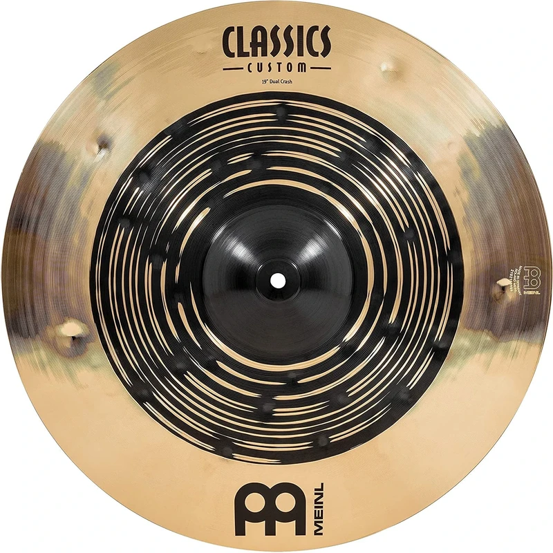 Meinl Cymbals Classics Custom Dual Crash Cymbal 19 inch (Video) for Drumkit (48,26cm) B12 Bronze, Dark Finish and Brilliant Finish - Made in Germany (CC19DUC)