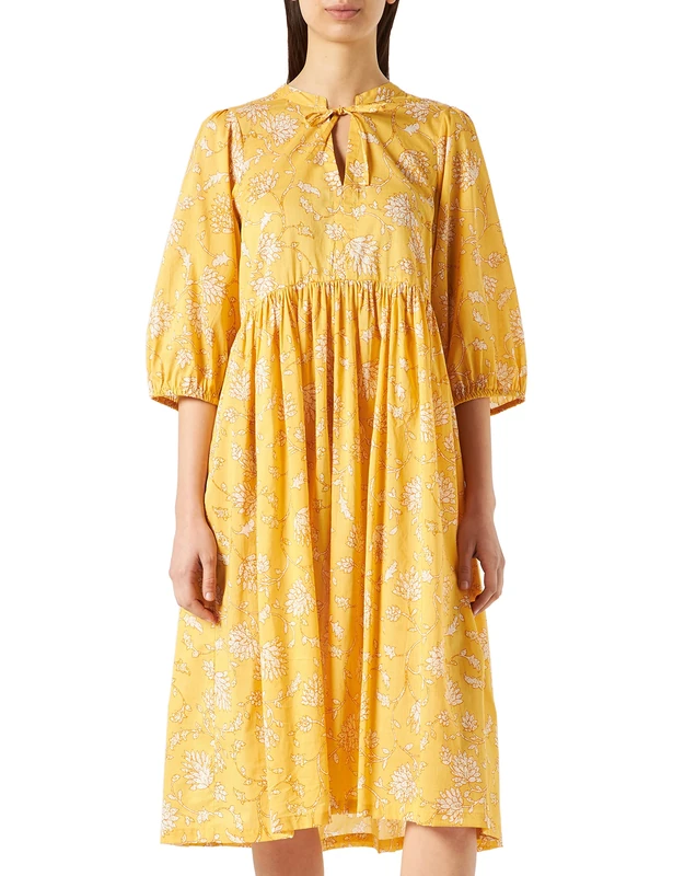 Part Two Women's PamalaPW DR Dress Relaxed fit, Amber Yellow Block Print, 40
