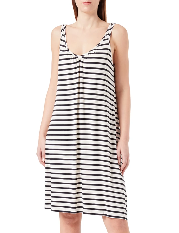 Part Two Women's PadmePW DR Dress Relaxed fit Dress, Black Stripe, Small