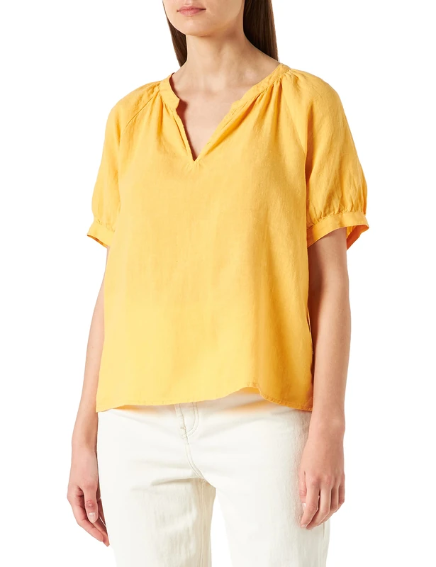 Part Two Women's PopsyPW BL Blouse Relaxed fit Blouse, Amber Yellow, 38