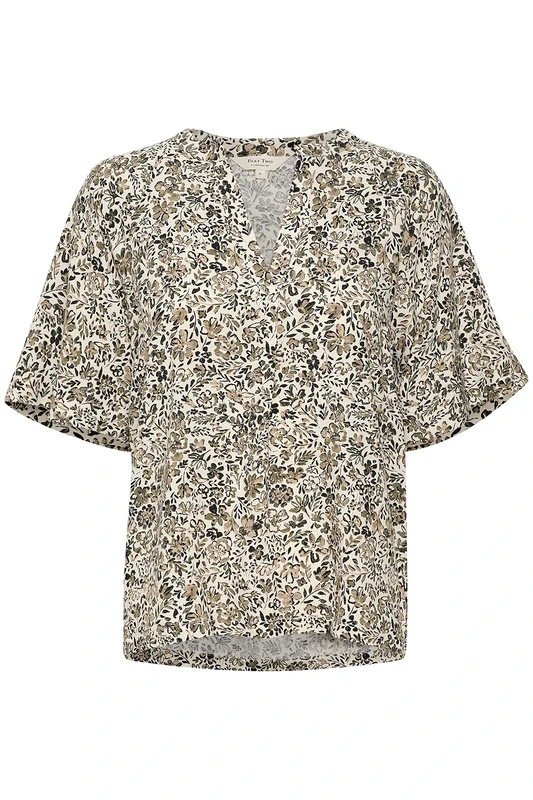 Part Two Women's PetinaPW BL Blouse Relaxed fit Blouse, Vetiver Painted Flower, 36
