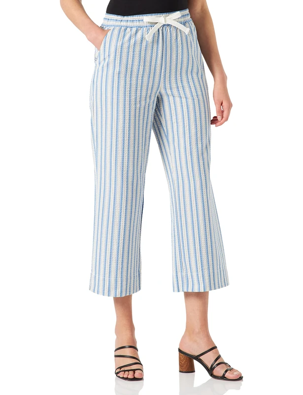 Part Two Women's PrikkePW PA Pants Easy fit Pants, Riviera Stripe, 40