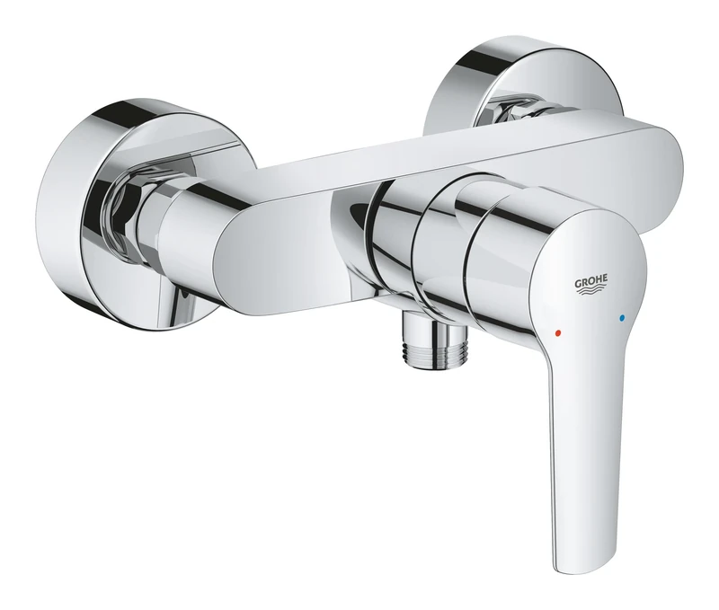 GROHE QUICKFIX Start - Single-Lever Shower Mixer - Wall Mounted - Metal Lever - 35 mm Ceramic Cartridge - Shower Bottom Outlet 1/2" - Integrated Non-Return Valve - Chrome - 24208002