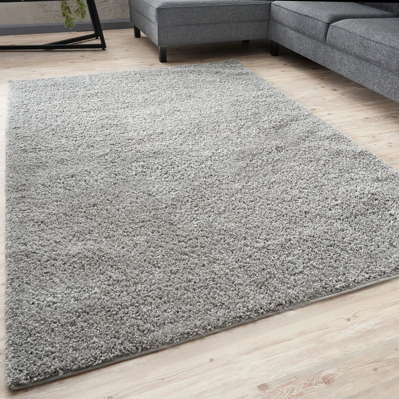 THE RUGS Living Room Rug - Shaggy Soft And Elegant Carpets For The Bedrooms And Kitchen, Easy To Clean, Many Different Sizes (80x300 cm, Grey)