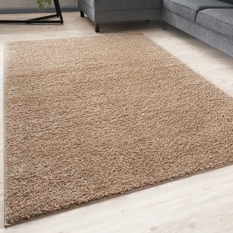 THE RUGS Living Room Rug - Shaggy Soft And Elegant Carpets For The Bedrooms And Kitchen, Easy To Clean, Many Different Sizes (80x300 cm, Beige)