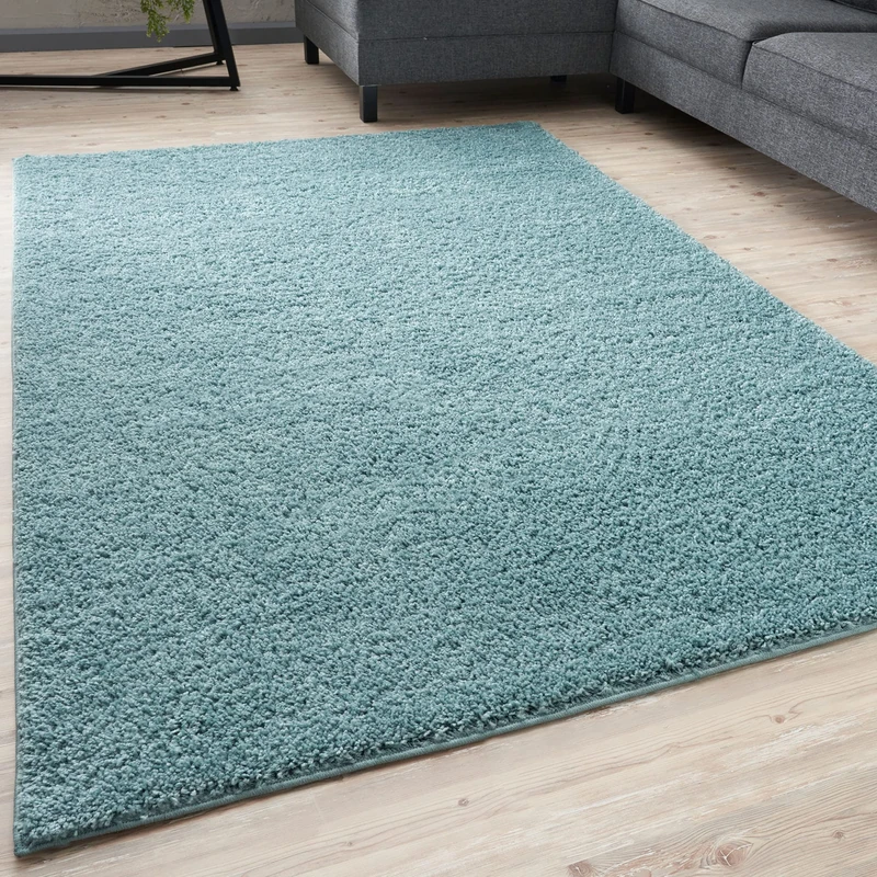 THE RUGS Living Room Rug - Shaggy Soft And Elegant Carpets For The Bedrooms And Kitchen, Easy To Clean, Many Different Sizes (80x300 cm, Duckegg Blue)