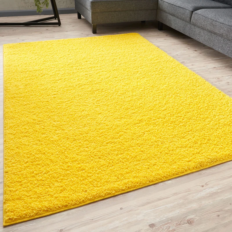 THE RUGS Living Room Rug - Shaggy Soft And Elegant Carpets For The Bedrooms And Kitchen, Easy To Clean, Many Different Sizes (80x300 cm, Yellow)