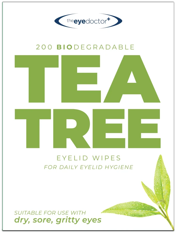 The Eye Doctor Tea Tree Oil Eyelid Wipes - 200 x Single Use Eye Cleaning Wipes for Daily Lid Care - Individual Preservative Free Sensitive Eye Cleaner - Soothes Cleans and Refreshes - Image 1