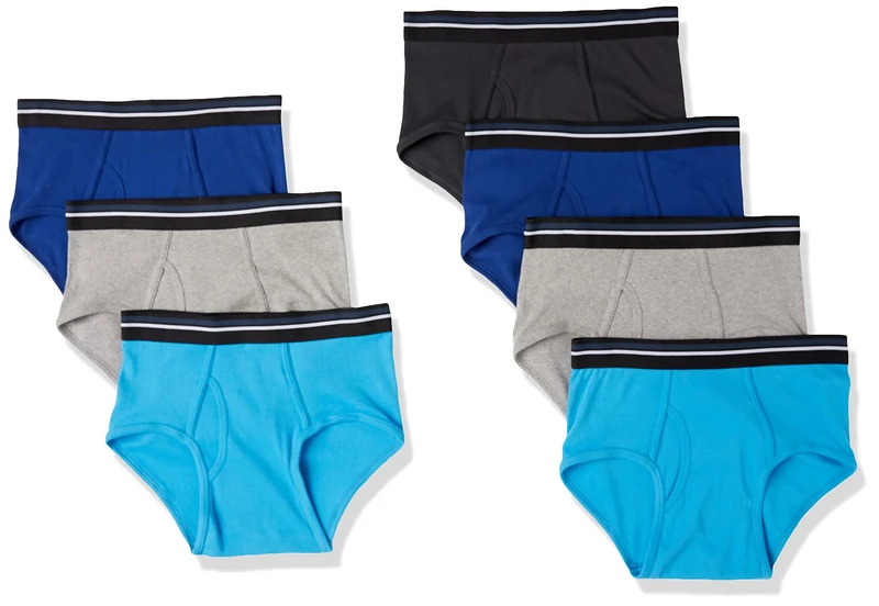 Amazon Essentials Men's S17AE80003 7Briefs, Black/Blue/Grey, XXL (Manufacturer Size:XXL)