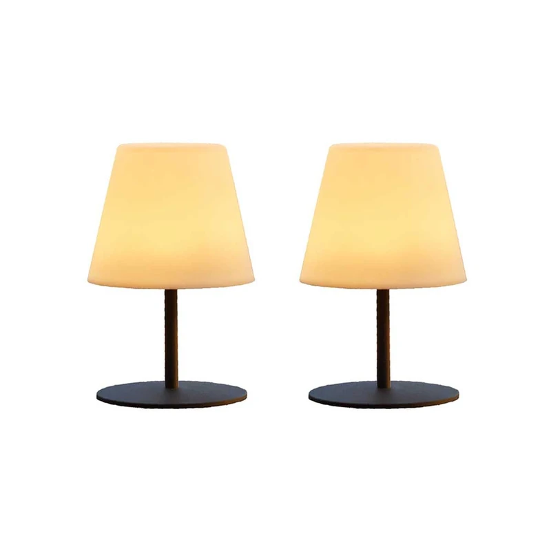 Lumisky Twins Pack of 2 Wireless Table Lamps Steel Base Grey LED Warm White/White Dimmable Height 16 cm