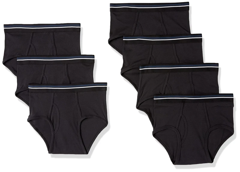 Amazon Essentials Men's Cotton Tag-Free Briefs - Pack of 7, Black XXL