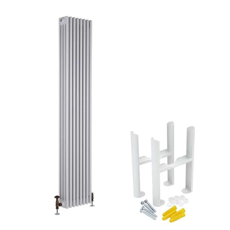 Milano Windsor White Cast Iron Style Vertical Four Column Radiator Feet - 1800mm x 380mm