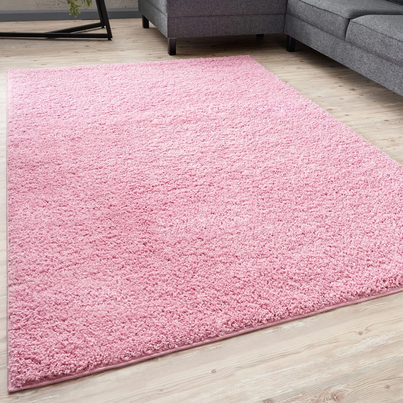 THE RUGS Living Room Rug - Shaggy Soft And Elegant Carpets For The Bedrooms And Kitchen, Easy To Clean, Many Different Sizes (200x290 cm, Pink)