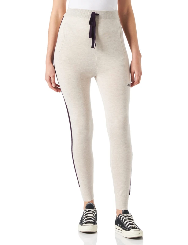 Active Cashmere A|C Sport womens jogger with logo, beige, XS - Image 1