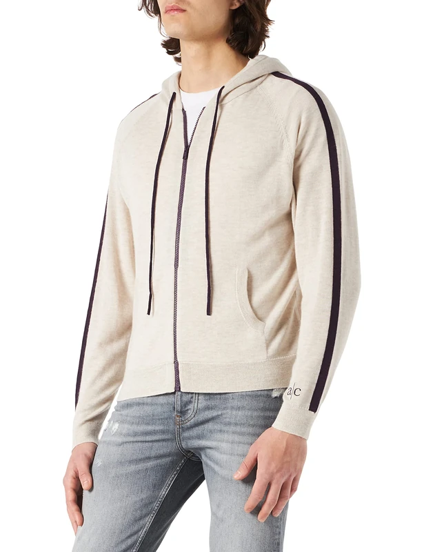 Active Cashmere Men's A|C Sport Perfromance Hooded top Sweatshirt, Beige, Large