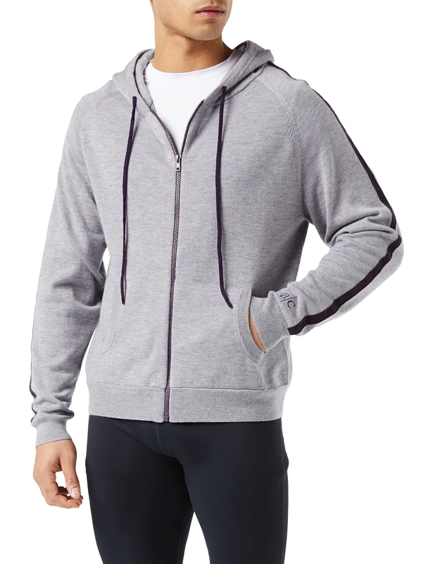 Active Cashmere Men's A|C Sport Perfromance Hooded top Sweatshirt, Light Grey, Medium
