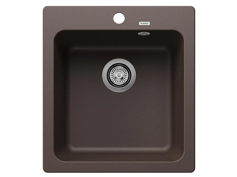 BLANCO NAYA 45 | SILGRANIT Sink in café | Installation Type: Inset Installation from Above | for 45 cm Wide Base cabinets | Spacious Bowl Volume | Easy-Care Surface | [46.5x51x21.2 cm]