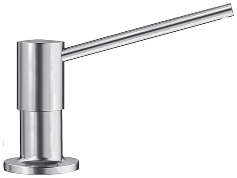 BLANCO Torre soap Dispenser in PVD Steel | Suitable for All BLANCO Kitchen Mixer taps | Convenient top Filling | Washing-up Liquid/soap Dispenser | 35 mm tap Hole | Bottle Volume 300 ml | Ø 4.8 cm