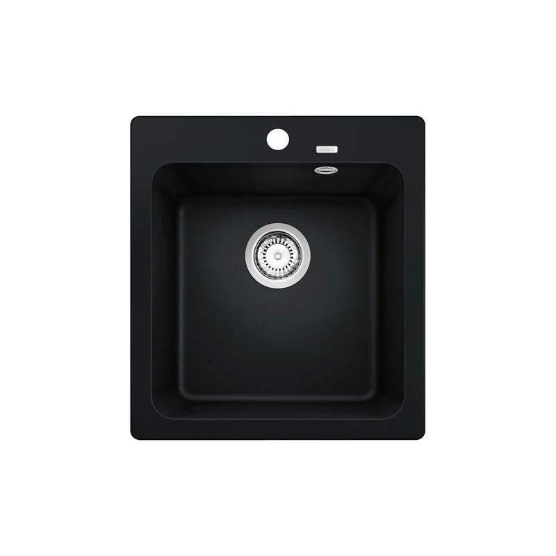 BLANCO NAYA 45 | SILGRANIT Sink in Black | Installation Type: Inset Installation from Above | for 45 cm Wide Base cabinets | Spacious Bowl Volume | Easy-Care Surface | [46.5x51x21.2 cm]
