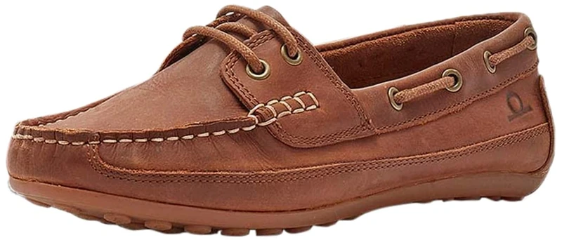 Chatham Cromer Women's Boat Shoe, Dark Tan, 7 UK