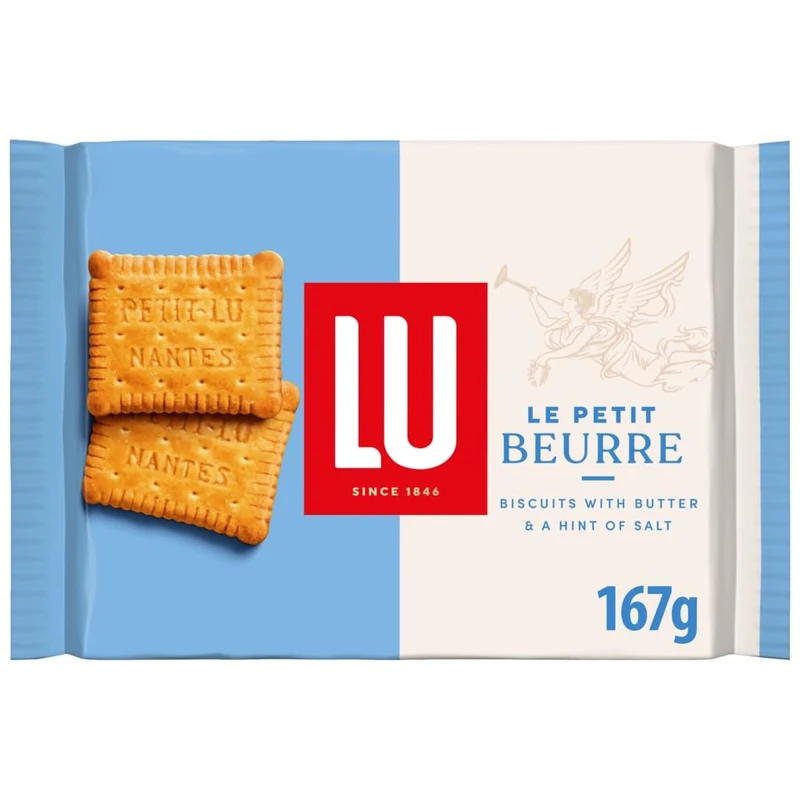 LU Le Petit Beurre Butter Biscuits, Classic French Biscuits With a Hint of Salt, Traditional Snack 167 g (Pack of 1)