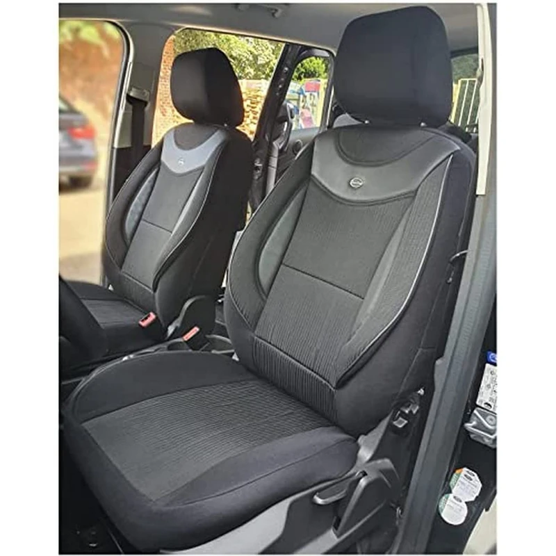BREMER SITZBEZÜGE Custom Seat Covers for Car Seats Compatible with VW T5 Transporter 2003 Driver and Passenger Seat Covers Seat Protector Seat Cover FB:03 (Black/Black)