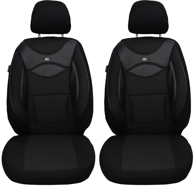 BREMER SITZBEZÜGE Seat Covers for Car Seats Compatible with VW T6 Transporter 2015 Driver and Passenger Seat Protector Seat Cover FB:128 (Black/Black)