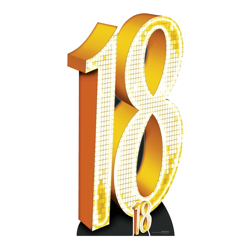 STAR CUTOUTS SC1692 Number 18 Large Cardboard Cutout Ultimate Gold Big Number Eighteenth Birthday Party, Gold 18, X-Large