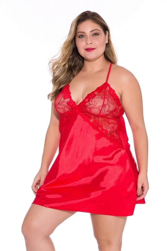 Sexy Erotic Dress Women's Sexy Lace Underwear Corset Camis-Red_S - Image 1