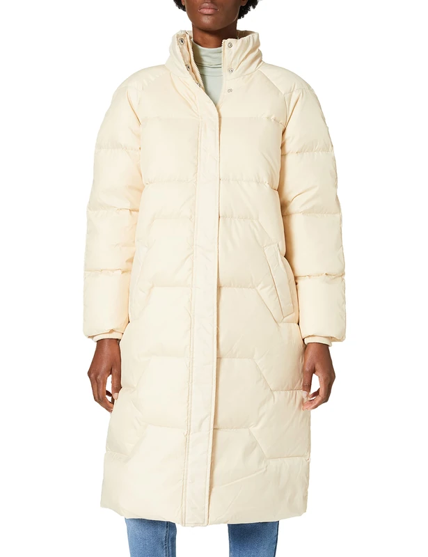 PIECES Women's PCCINDA Down Long Puffer Jacket Down Alternative Coat, Dawn, S