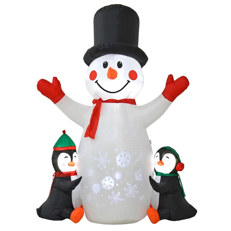 Mr Crimbo 6ft Inflatable Snowman with Penguins