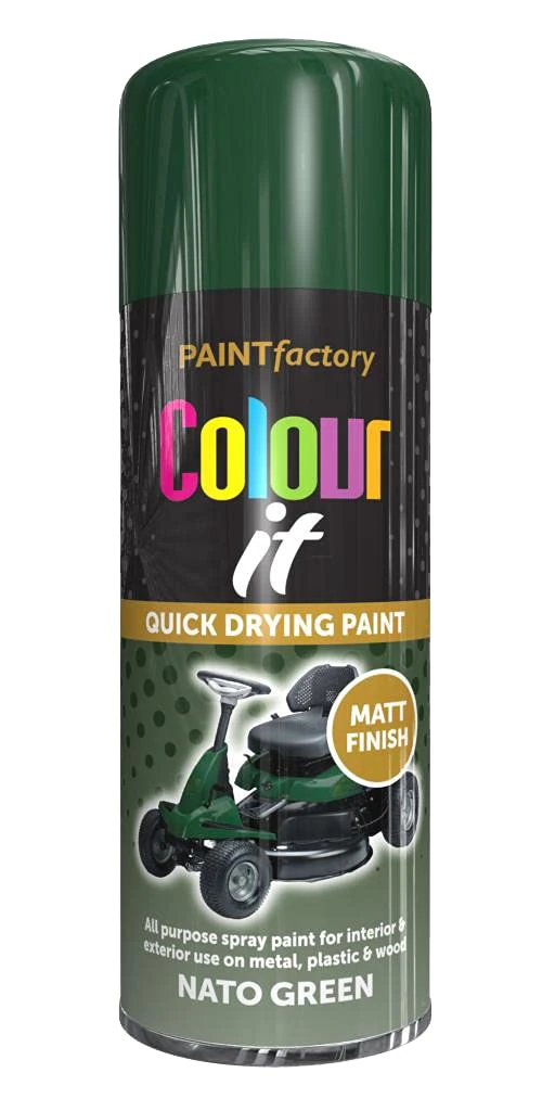 Classic Signature - 4 x All Purpose Nato Green Aerosol Spray Paint 400ml Quick Drying Spray,Fast Dry and Excellent Coverage for Metal, Wood, Plastic and More