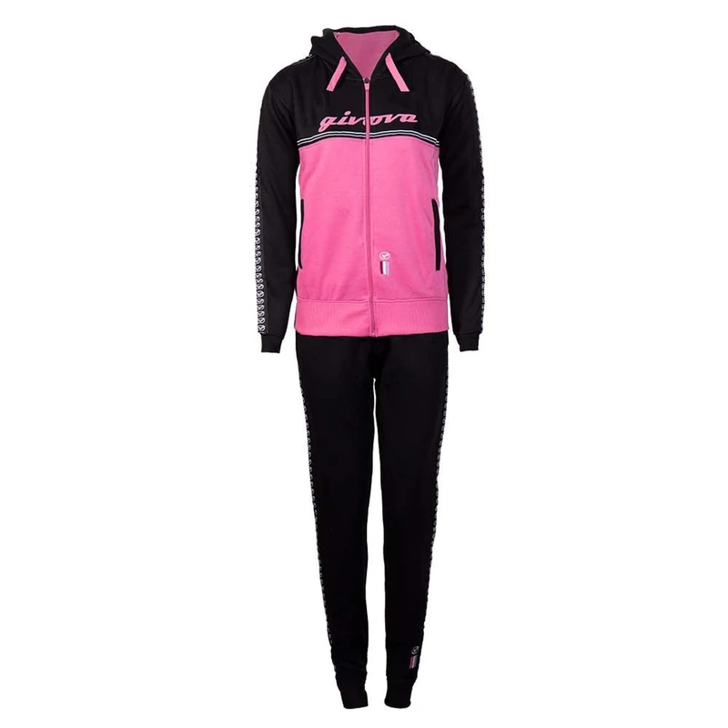 Givova Women's Donna 101 Con Banda E Cappuccio Passen, Schwarz/Fuchsia, L