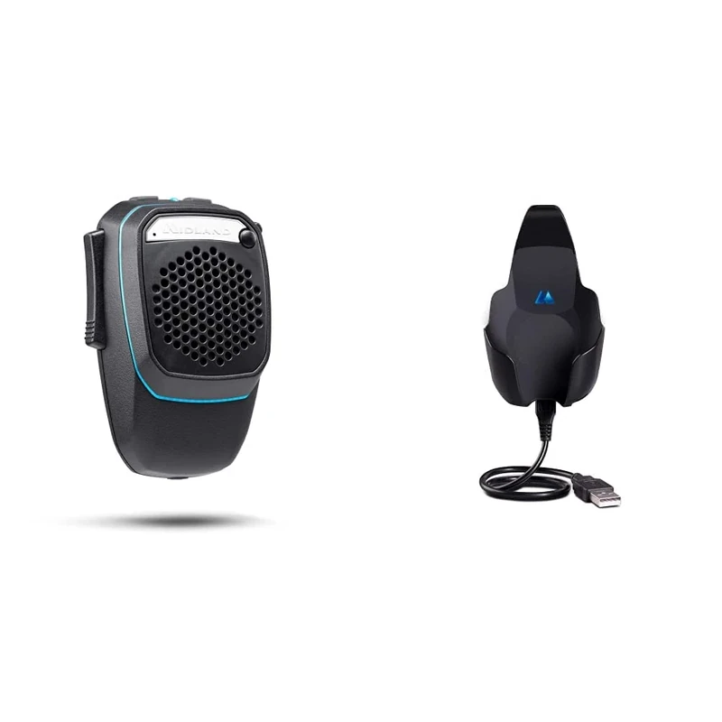 Midland C1363 Radio and CB Wireless Dual Mike with Analog and Digital Mode with Bluetooth Connection & C1364 DOCKING STATION - FOR DUAL MIKE WIRELESS,Black