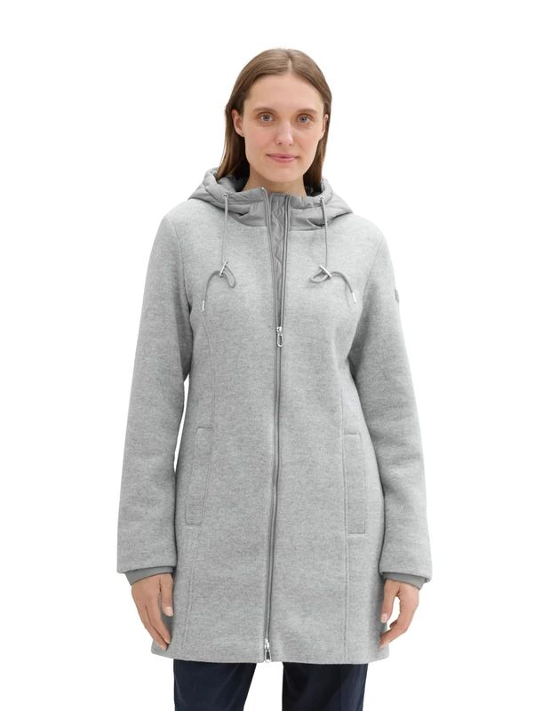 TOM TAILOR Women's Coat, 21373 - Medium Silver Grey Melange, XXXL