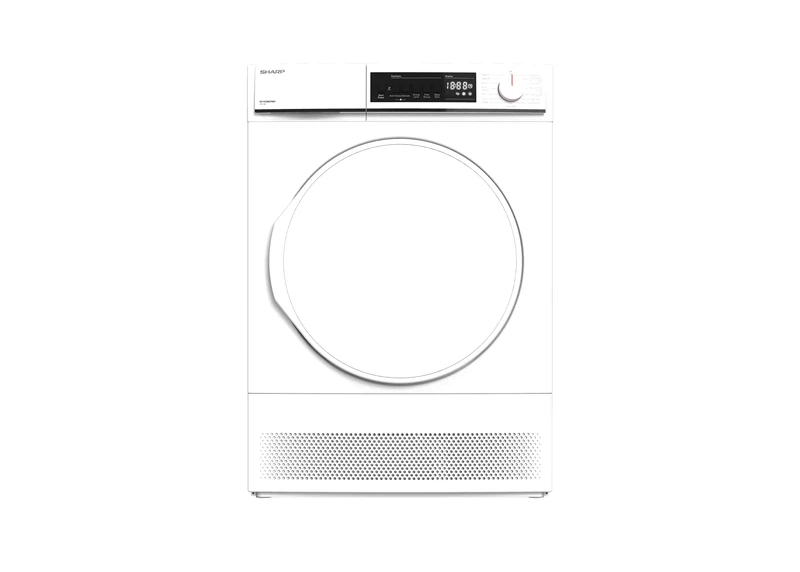 Sharp, KD-NCB8S7PW9, Freestanding, Tumble Dryer, 15 programs, Sensor Drying, 8 kg, Condenser, White Colour [Energy Class B]