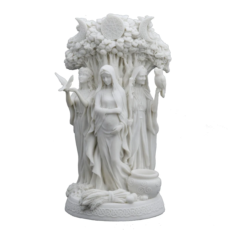 Veronese Design 10.5'' Tall Danu Irish Triple Goddess of The Tuatha De Danann Resin Statue White Finish Statue (WU77085AB)