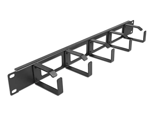 Delock 19 Inch Cable Management Panel with 4 Openings and 5 Brackets